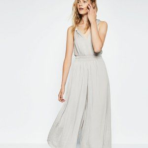 Zara Light Gray Sleeveless Wide-Leg Jumpsuit